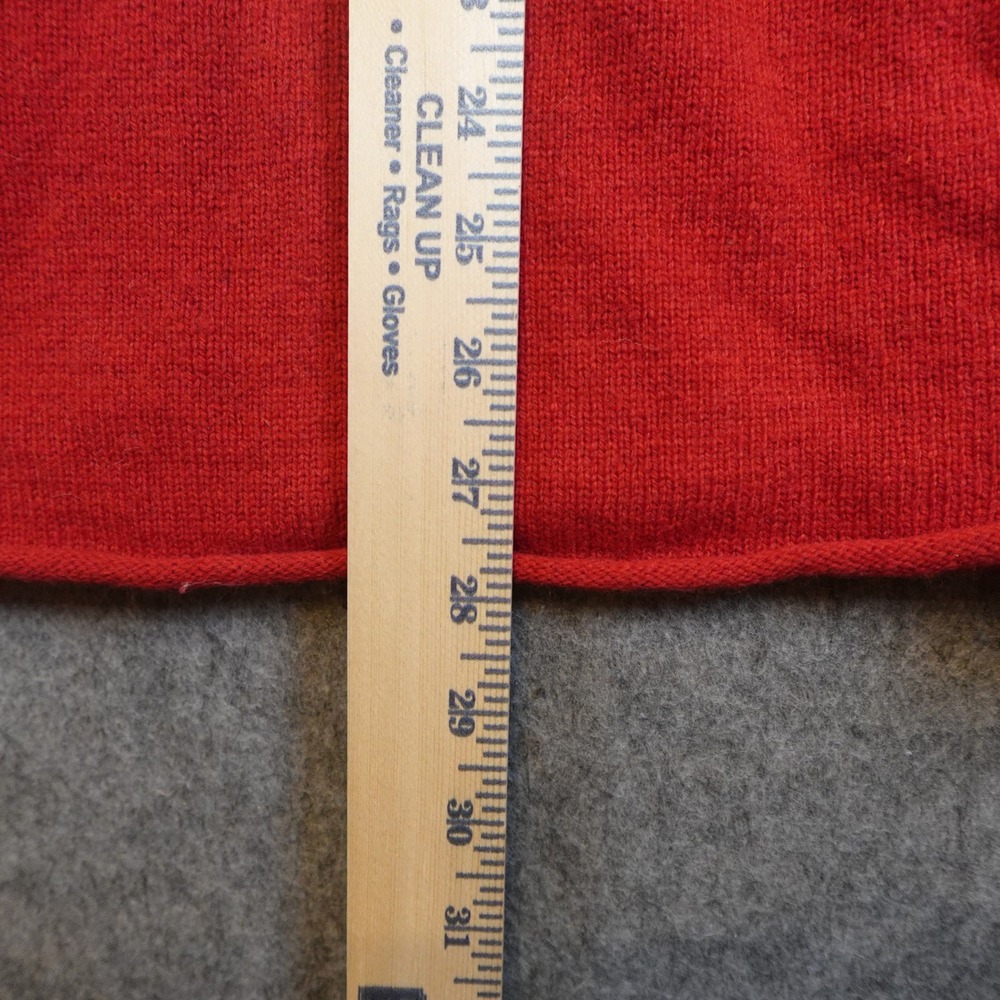 J Jill Cardigan Women Large Red Merino Wool Cashmere Open Front Pocket Soft - Picture 7 of 10